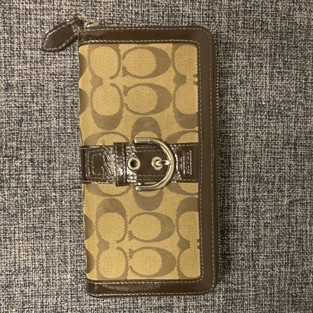COACH Accordion Zip Canvas Wallet